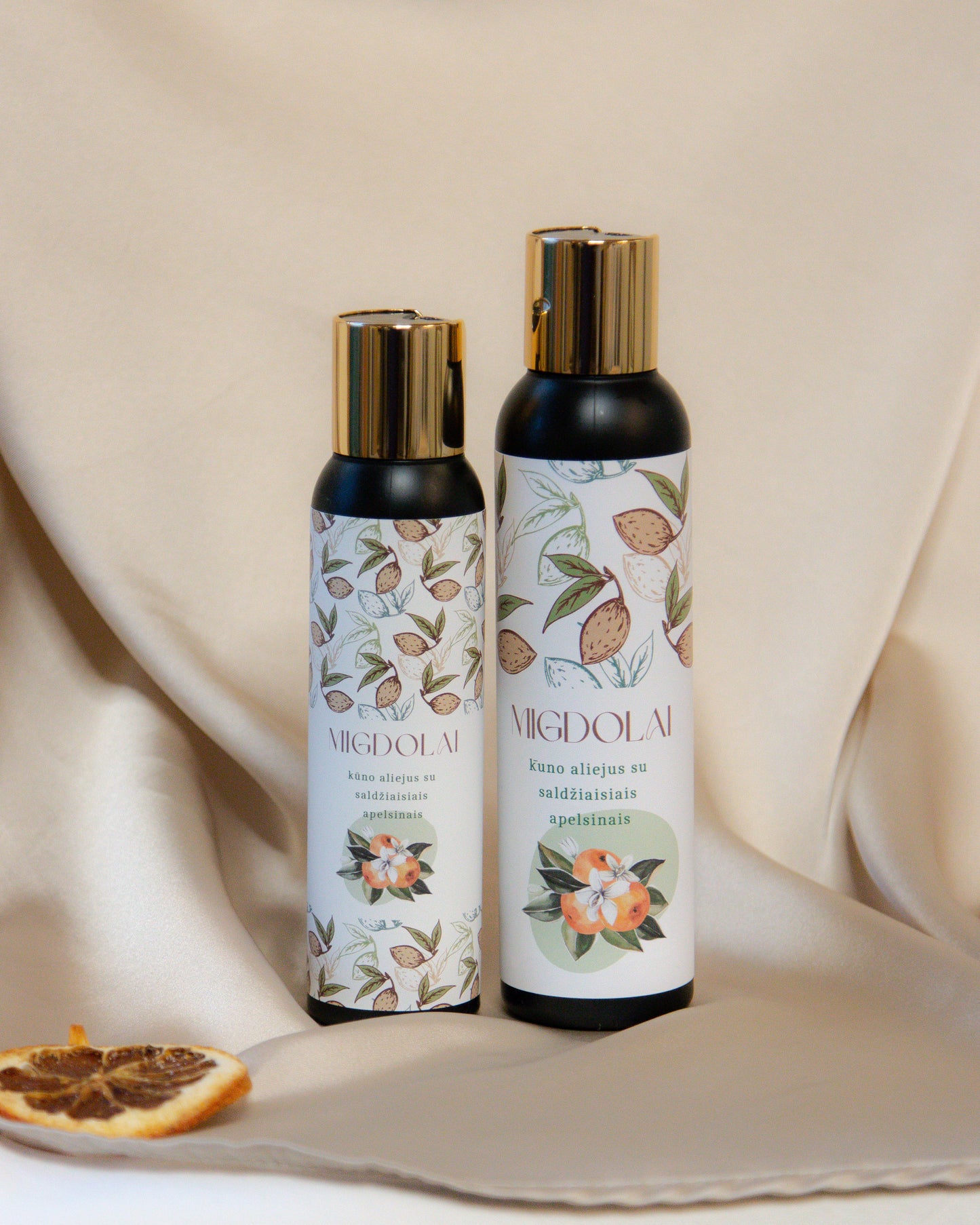 Migdolai - kūno aliejus su apelsinais